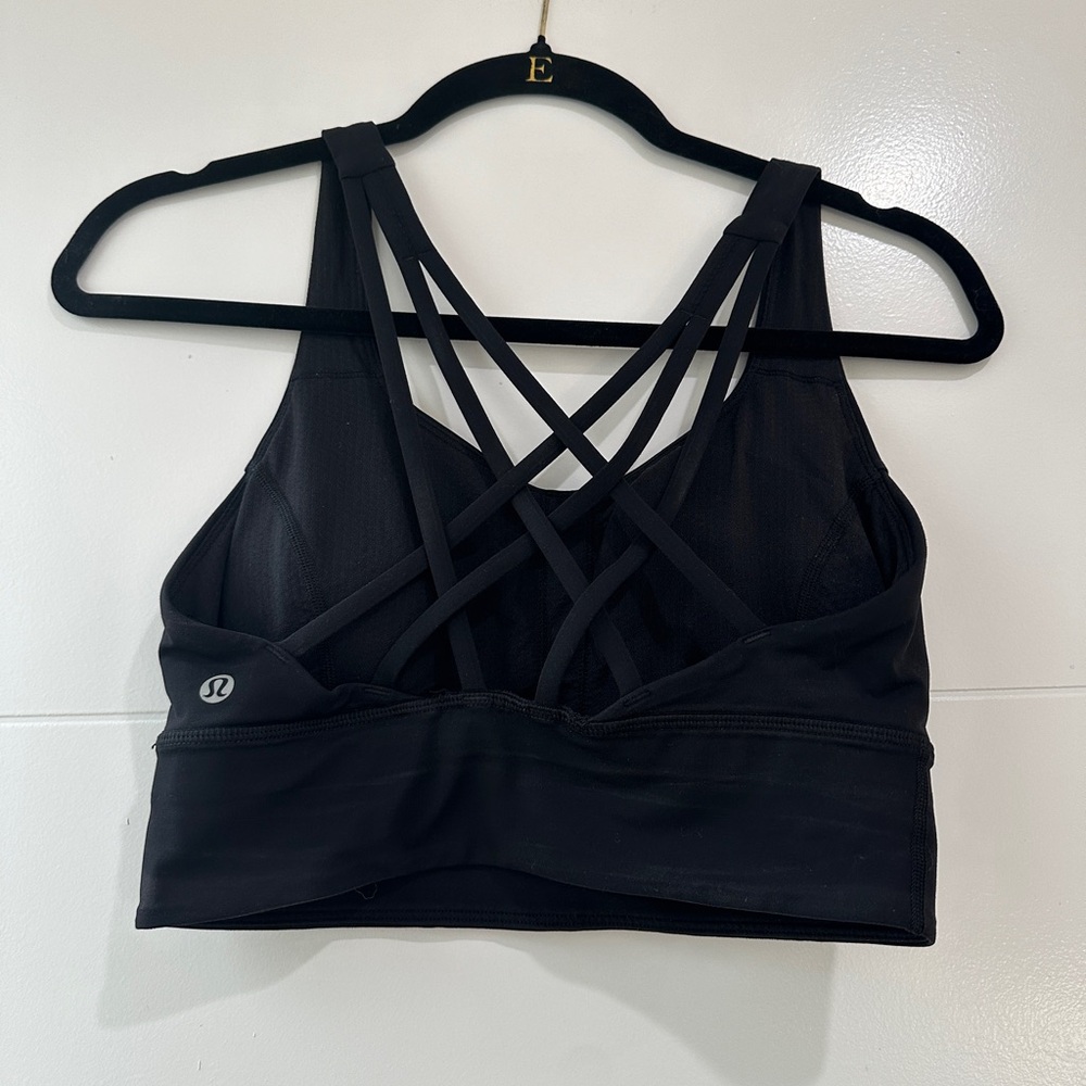 Lululemon Free To Be Longline Bra Black Strappy Back Sports Bra | Size 6 - Picture 9 of 10
